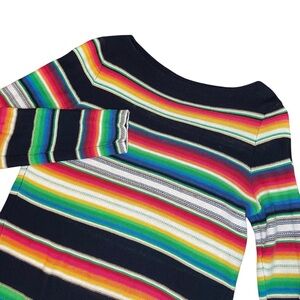 Lauren Ralph Lauren Sweater Women’s S Black Multicolor Stripes Fall Winter Soft